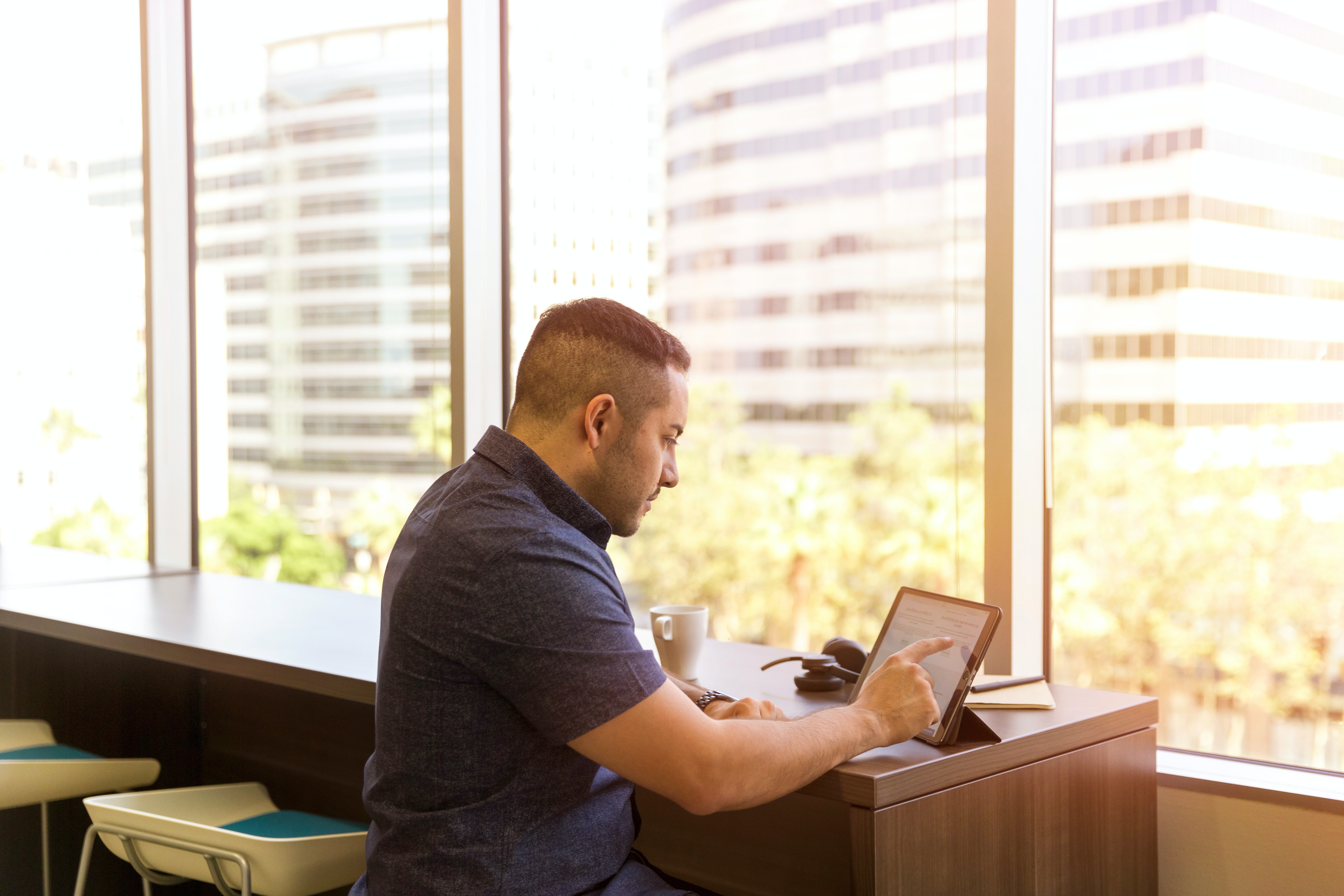 businessman working to implement survey recommendations for brand sentiment analysis