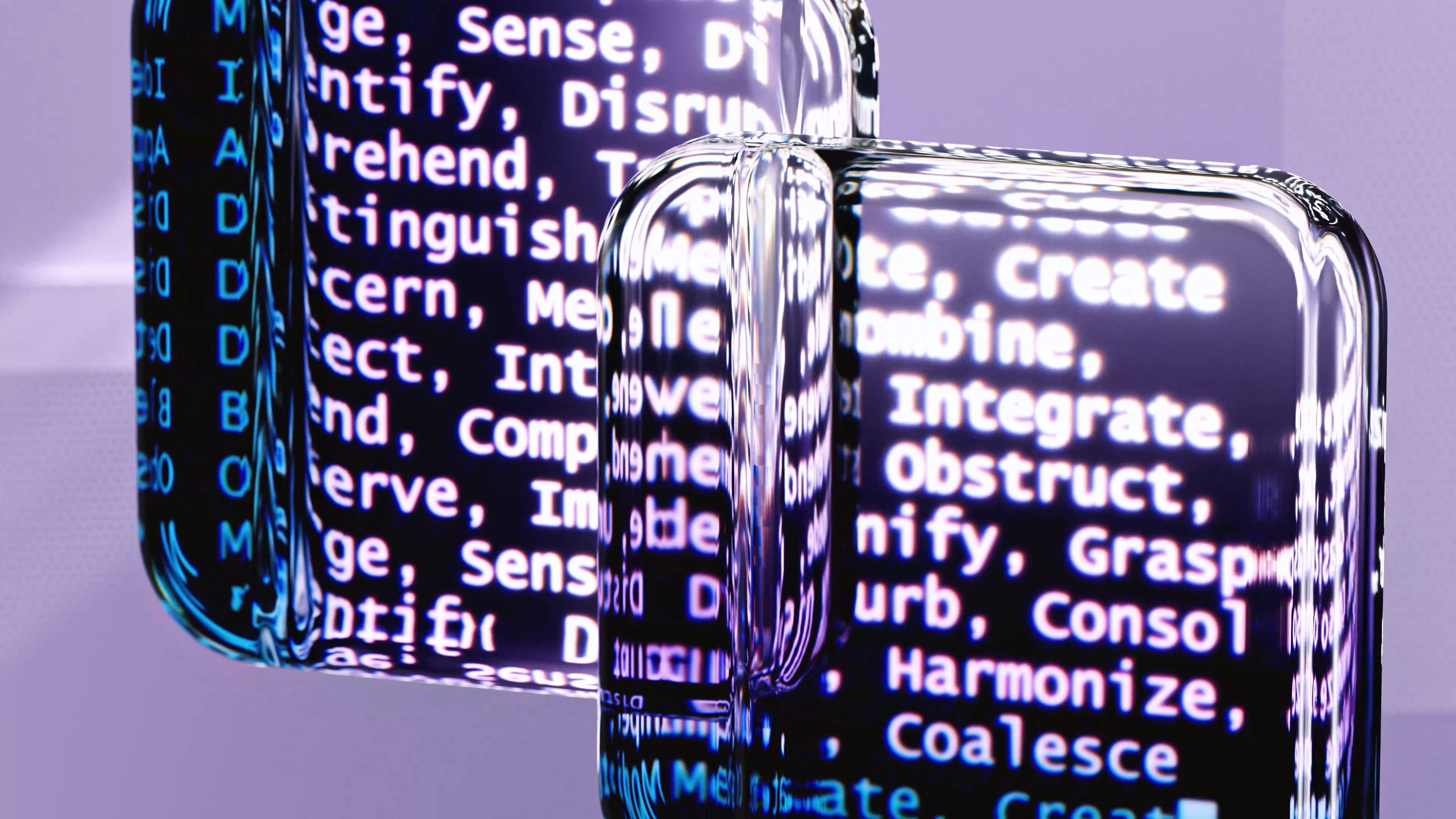 cubes with words in it - lexicon based sentiment analysis