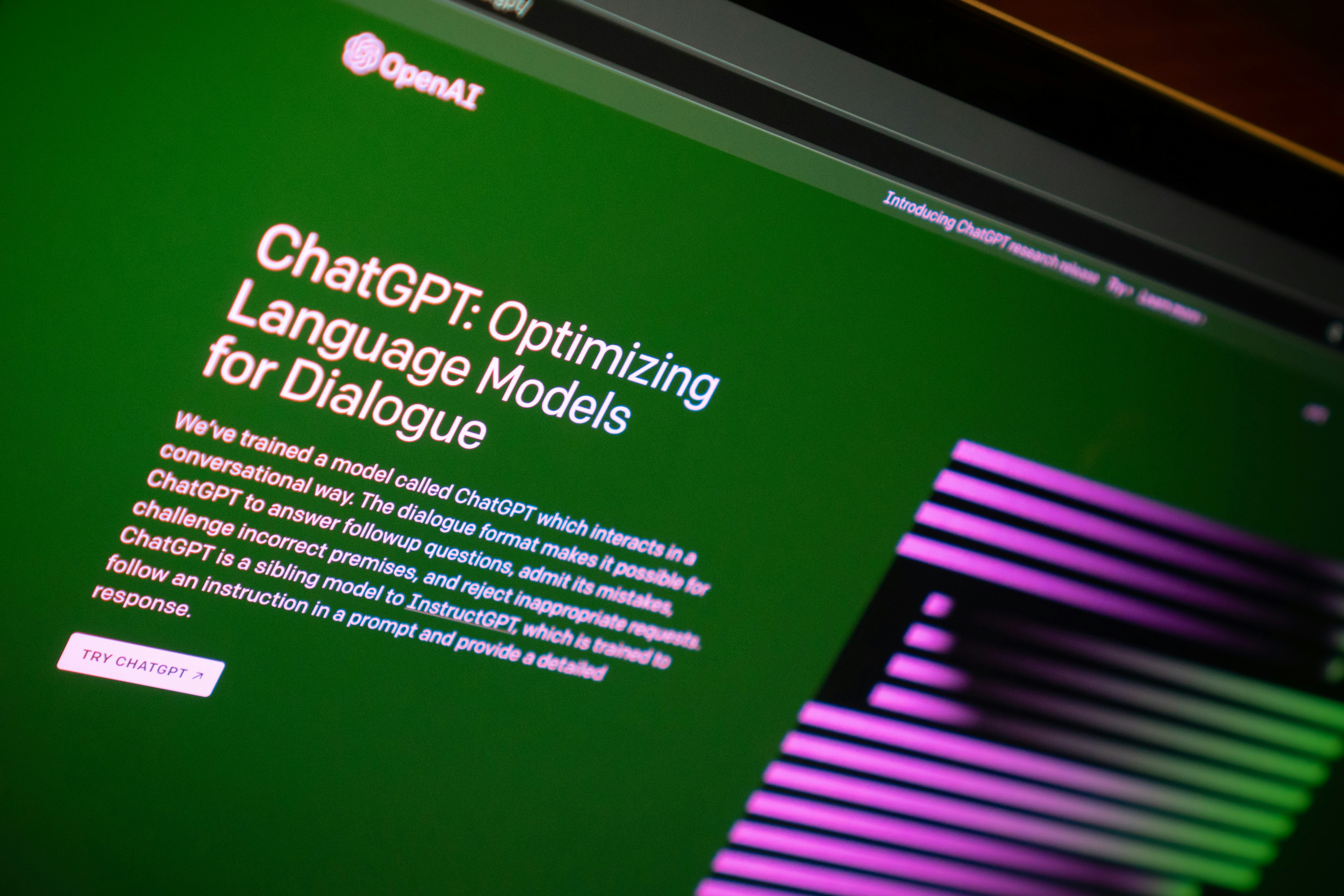 chatgpt landing page for research on ChatGPT keywords