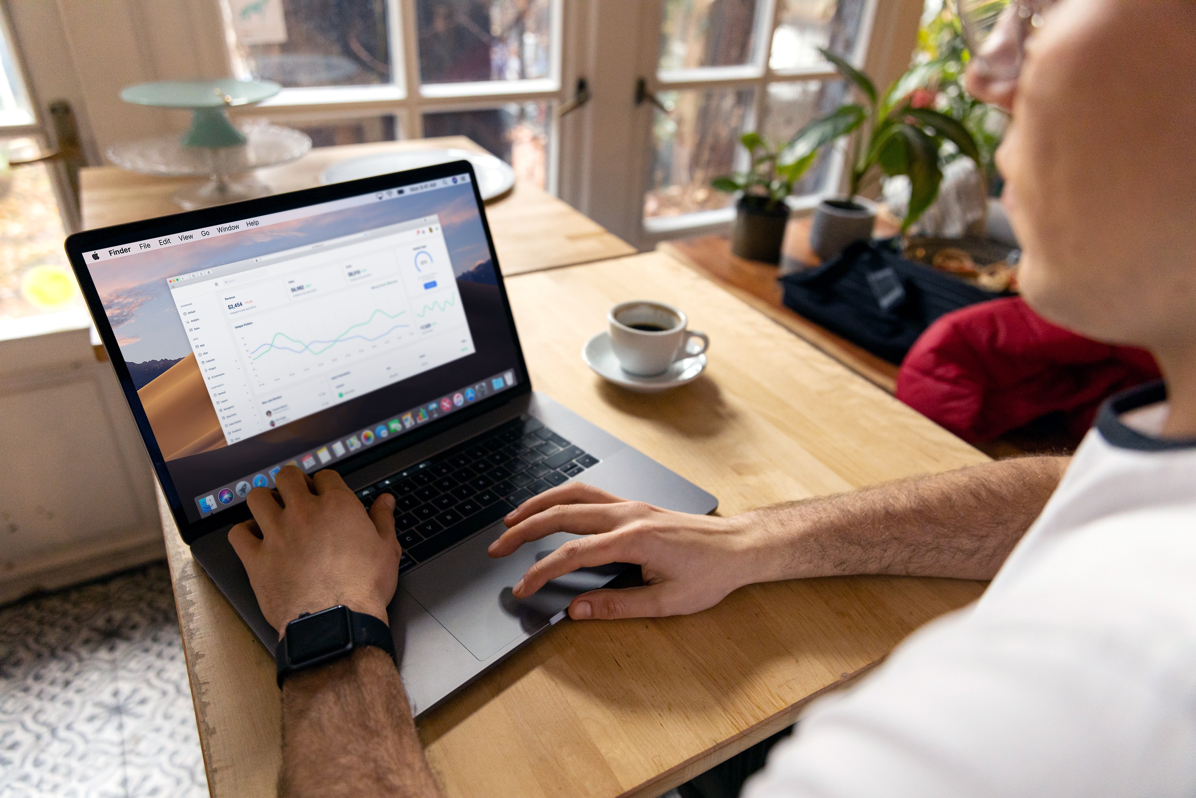 man looking at growth data from sentiment analysis using product review data