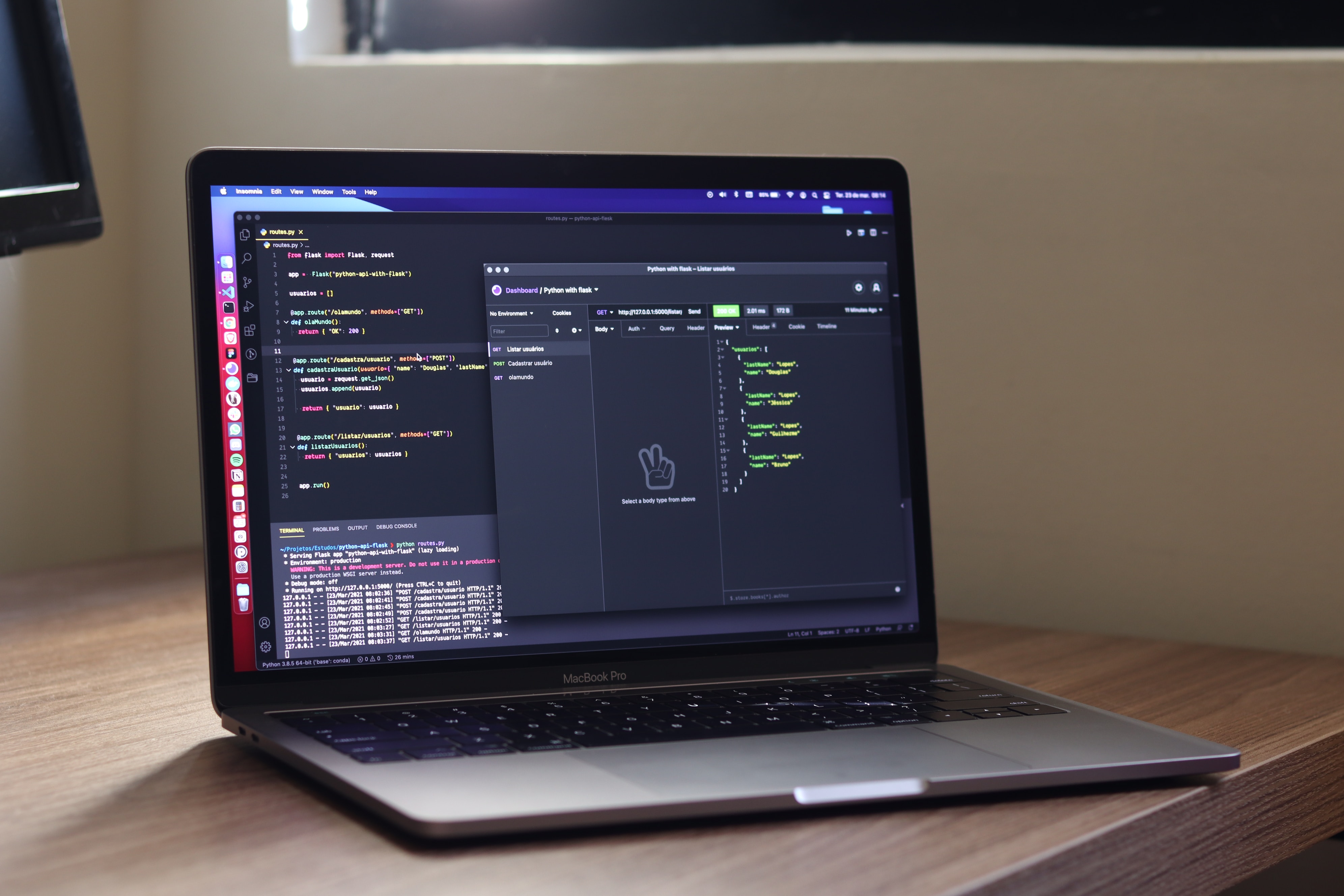 laptop with python code on it - sentiment analysis api