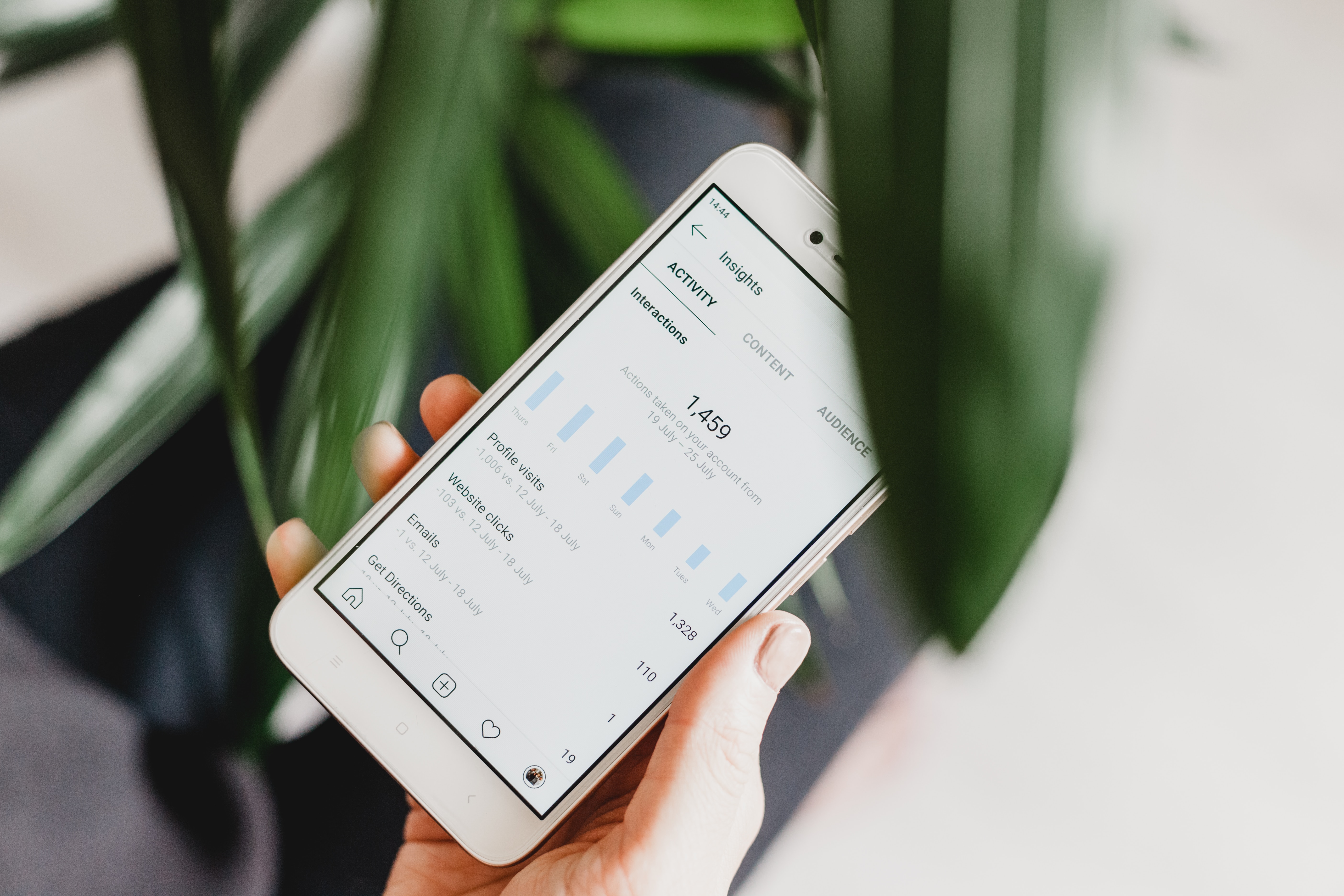 Woman looking at analytics on app - Sentiment Analysis Use Cases 