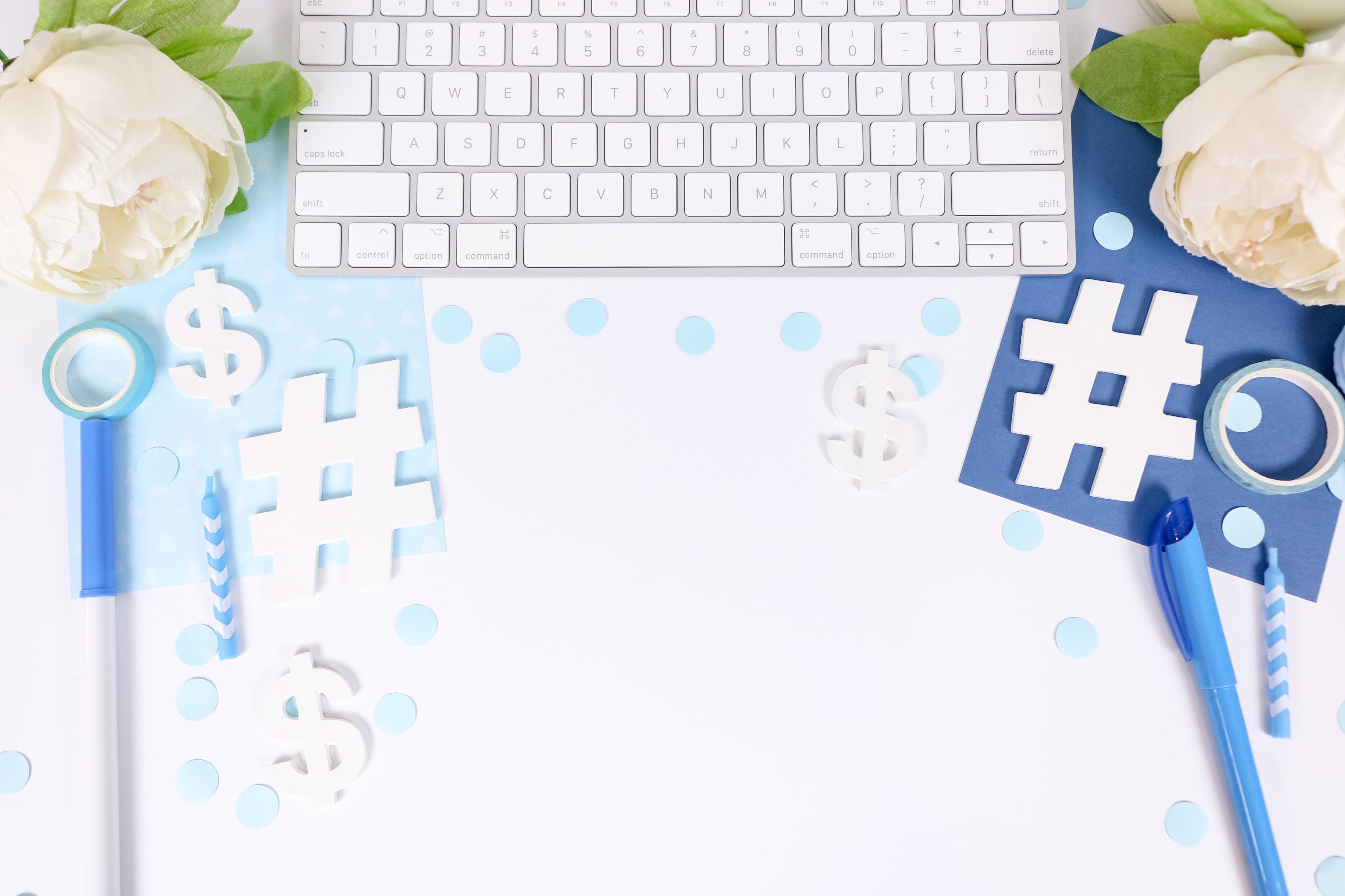 keyboard with hashes and dollar signs - sentiment analysis finance 
